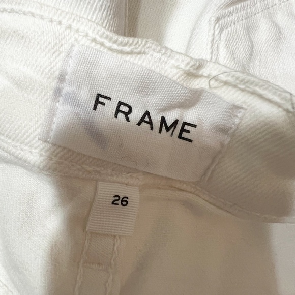 Frame Denim Le Cutoff Cotton Stretch Distressed Cut Off Blanc Rookley Jean Short - Picture 2 of 4